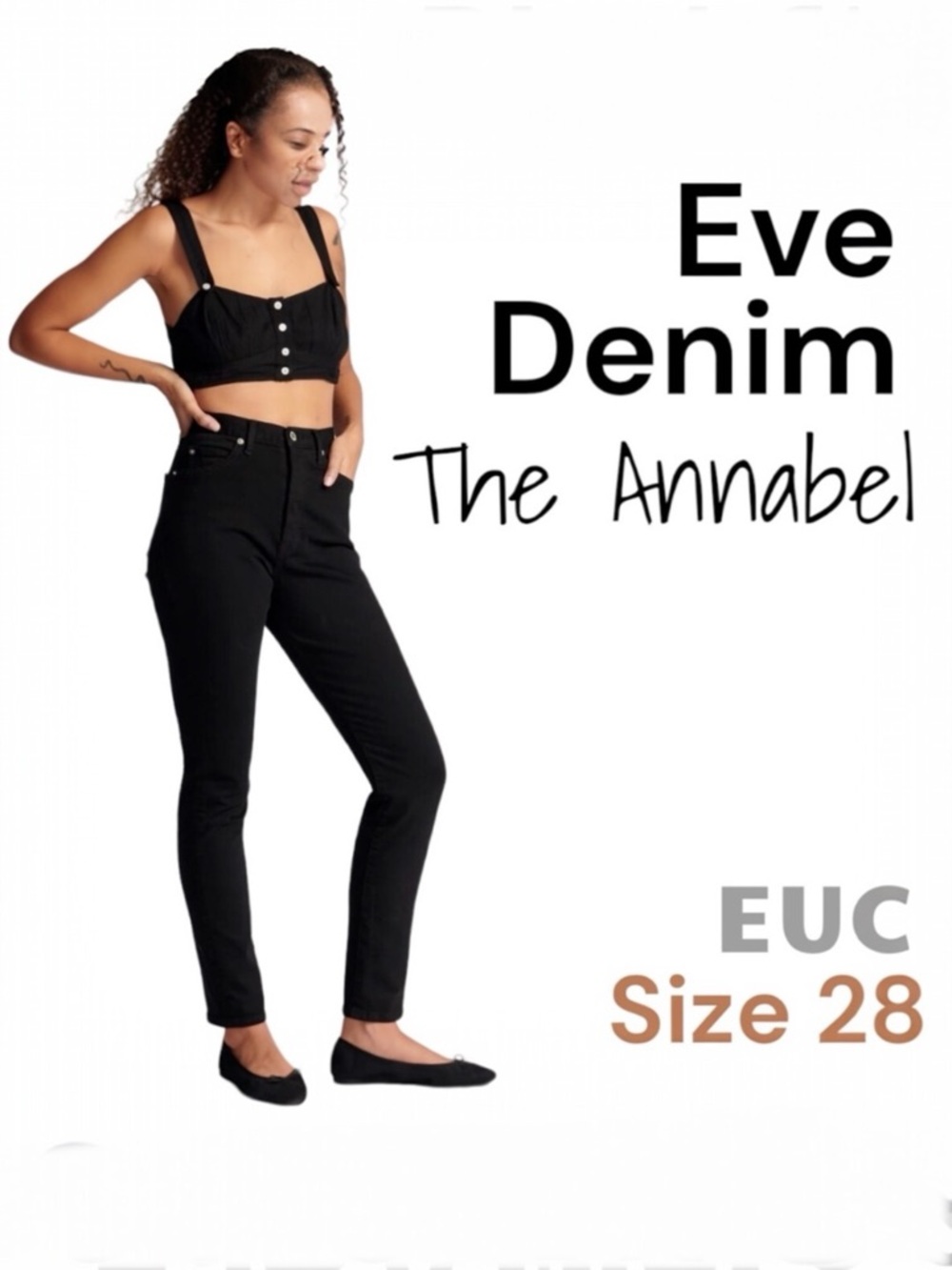 EVE Denim THE ANNABEL in Noir -Size 28